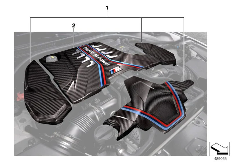 BMW M5 F90 engine cover M performance - extention kit 11122455570 - Image 2