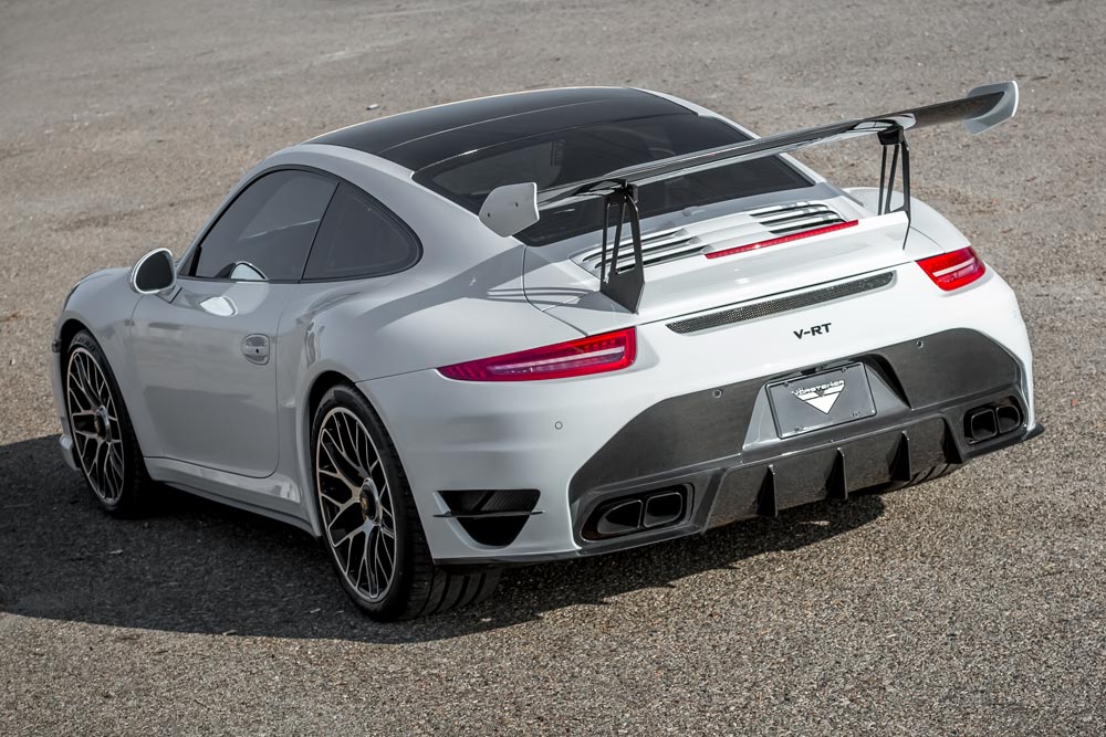 Vorsteiner Porsche 991 Turbo carbon V-RT Aero Rear Bumper with Integrated Diffuser