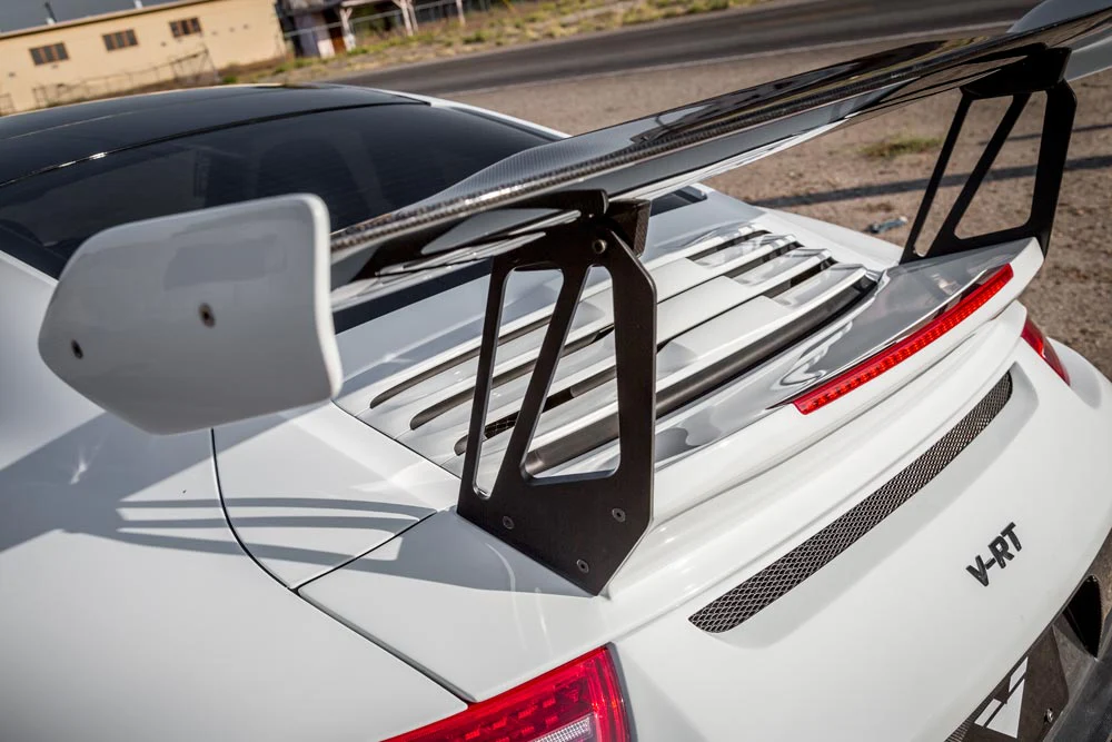 Vorsteiner Porsche 991 Turbo carbon V-RT Aero Rear Wing with Aluminum Uprights - Image 5